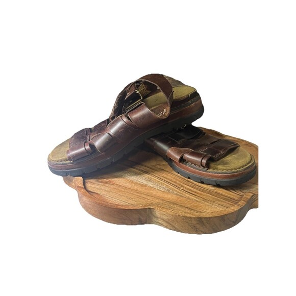 Timberland Brown Open Toe Leather Buckle Fisherman Sandals 10.5 Mens - Picture 1 of 3